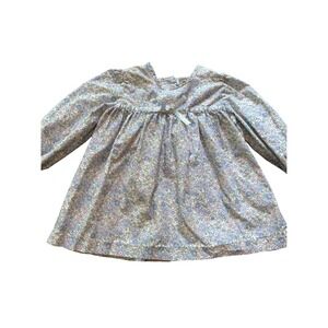 Stitchy Fish Girls 2T Blue Floral Long Sleeve Cotton Empire Waist Top